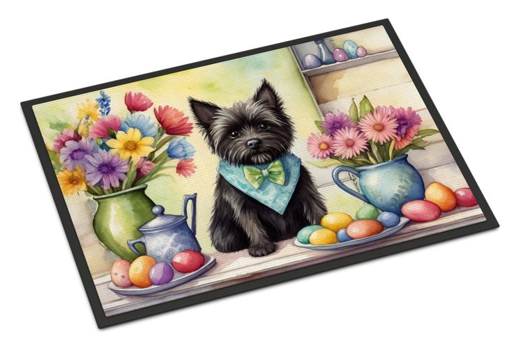 NEW Decorating Easter Cairn Terrier Doormat Front Door Mat Indoor Outdoor Rugs for Entryway, Non Slip Washable Low Pile, 18H X 27W